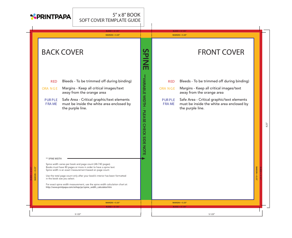 5" X 8" Book Soft Cover Template - Preview Image