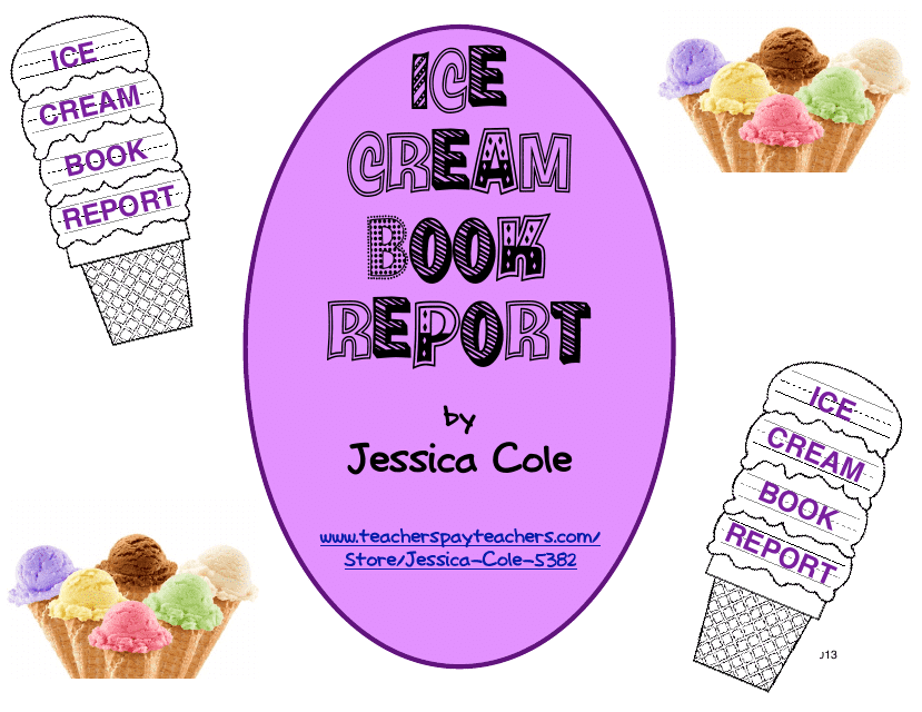 ICE Cream Book Report Template Download Pdf