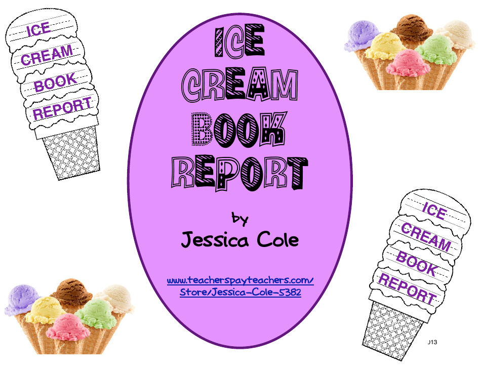 ICE Cream Book Report Template, Page 1