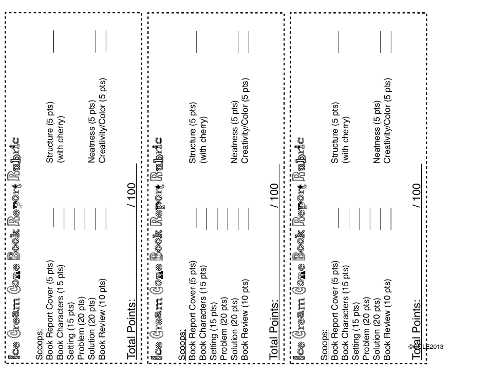 ICE Cream Book Report Template, Page 3