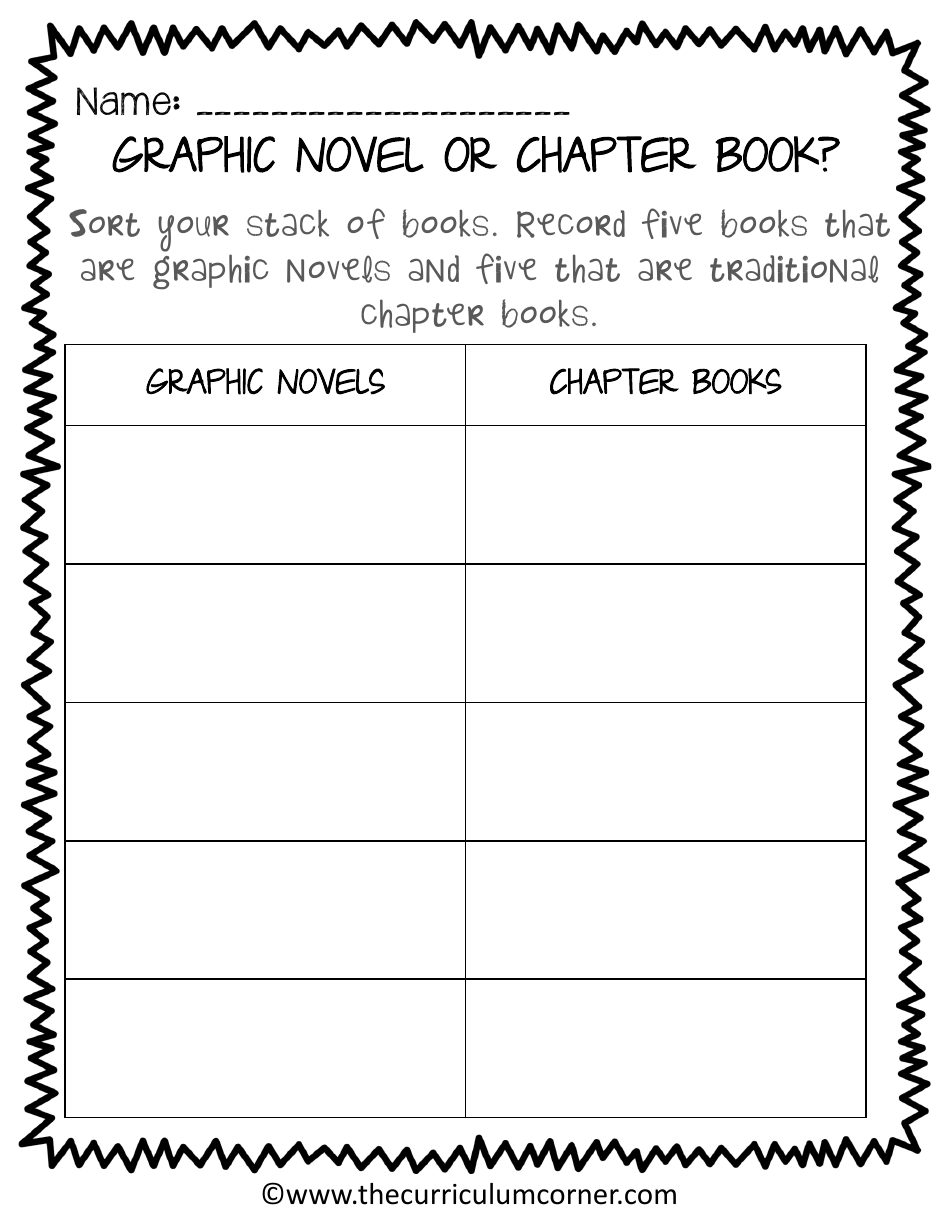 Graphic Novel Classroom Activity Templates, Page 5