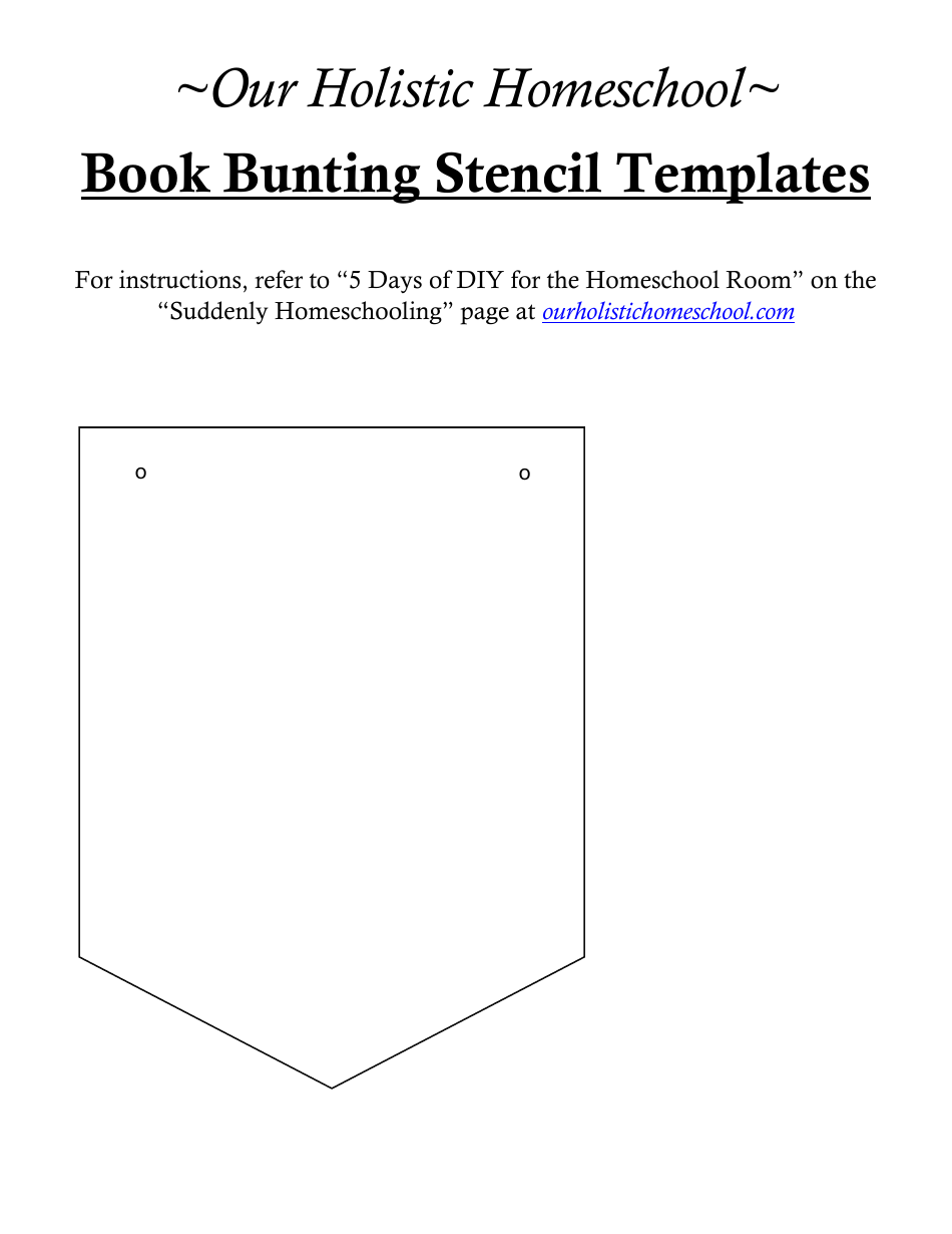 Book Bunting Stencil Templates - Image Preview