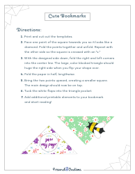 Cute Bookmark Templates