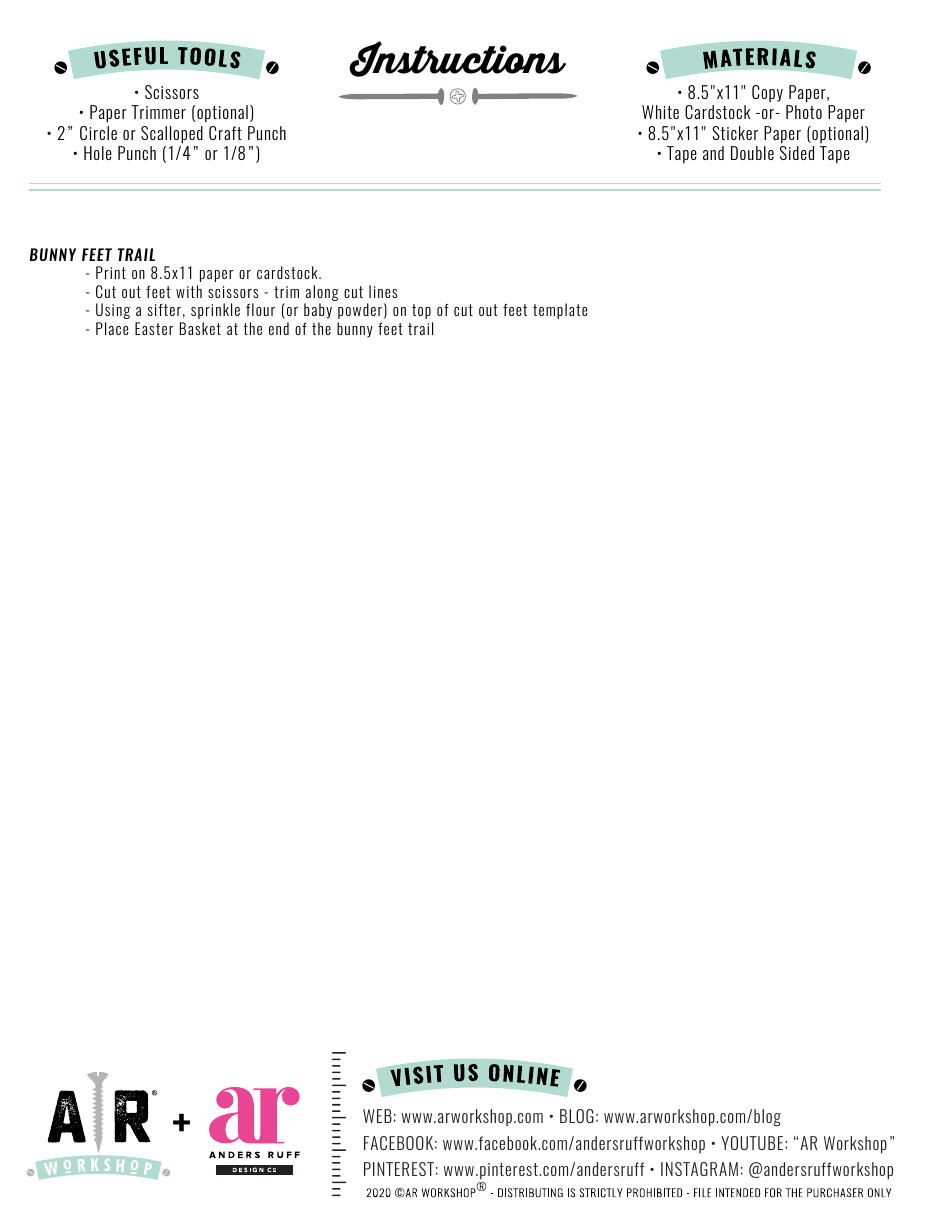 Bunny Feet Trail Template Preview - Free Document Sample