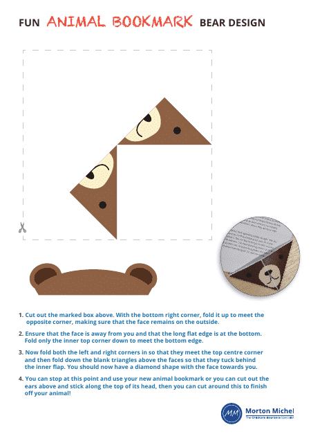 Cute and Posable Bear Bookmark Template