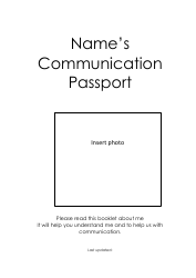 Communication Passport Template, Page 2