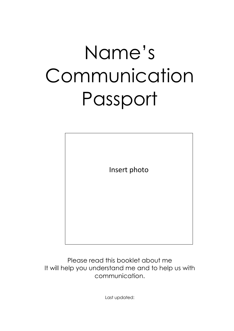 Communication Passport Template Download Printable Pdf Templateroller