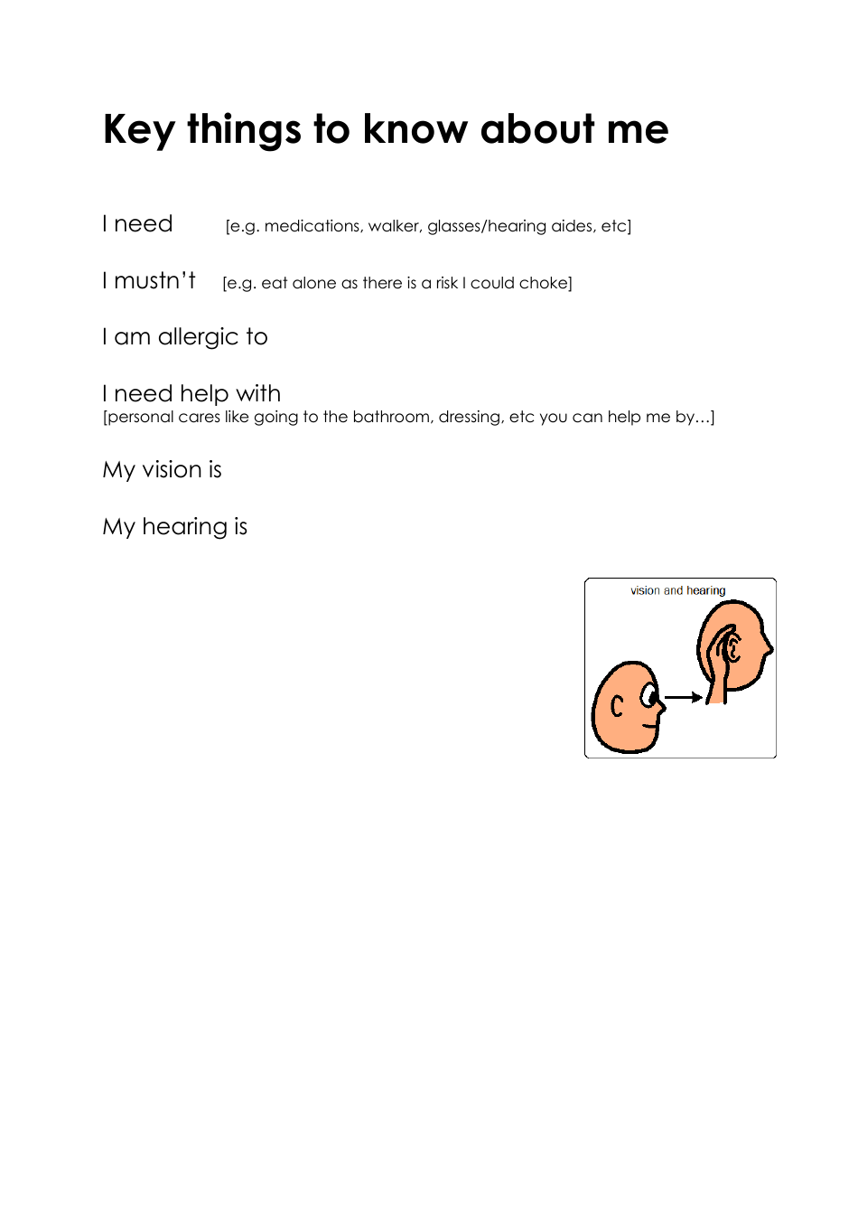 Communication Passport Template, Page 4
