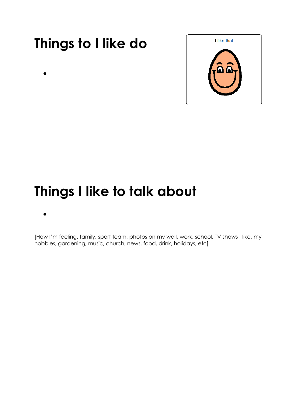 Communication Passport Template, Page 6