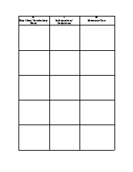 Kim Chart for Vocabulary Words, Page 2
