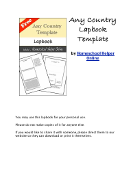 Document preview: Any Country Lapbook Template