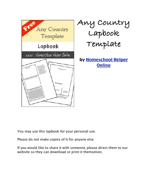 Lapbook Template for Any Country