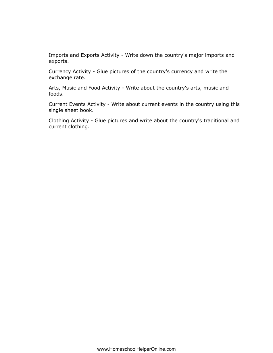 Any Country Lapbook Template, Page 3