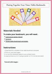 Times Tables Bookmark Templates, Page 3
