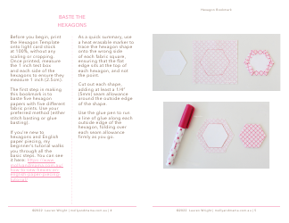 Hexagon Bookmark Sewing Pattern Templates, Page 3