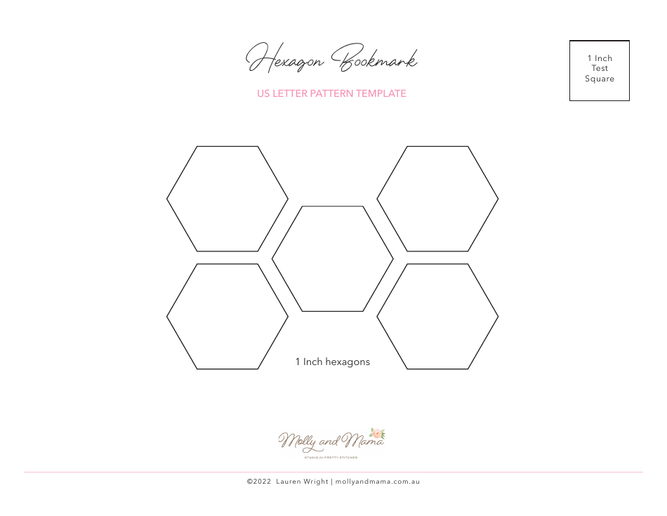 Hexagon Bookmark Sewing Pattern Templates, Page 8