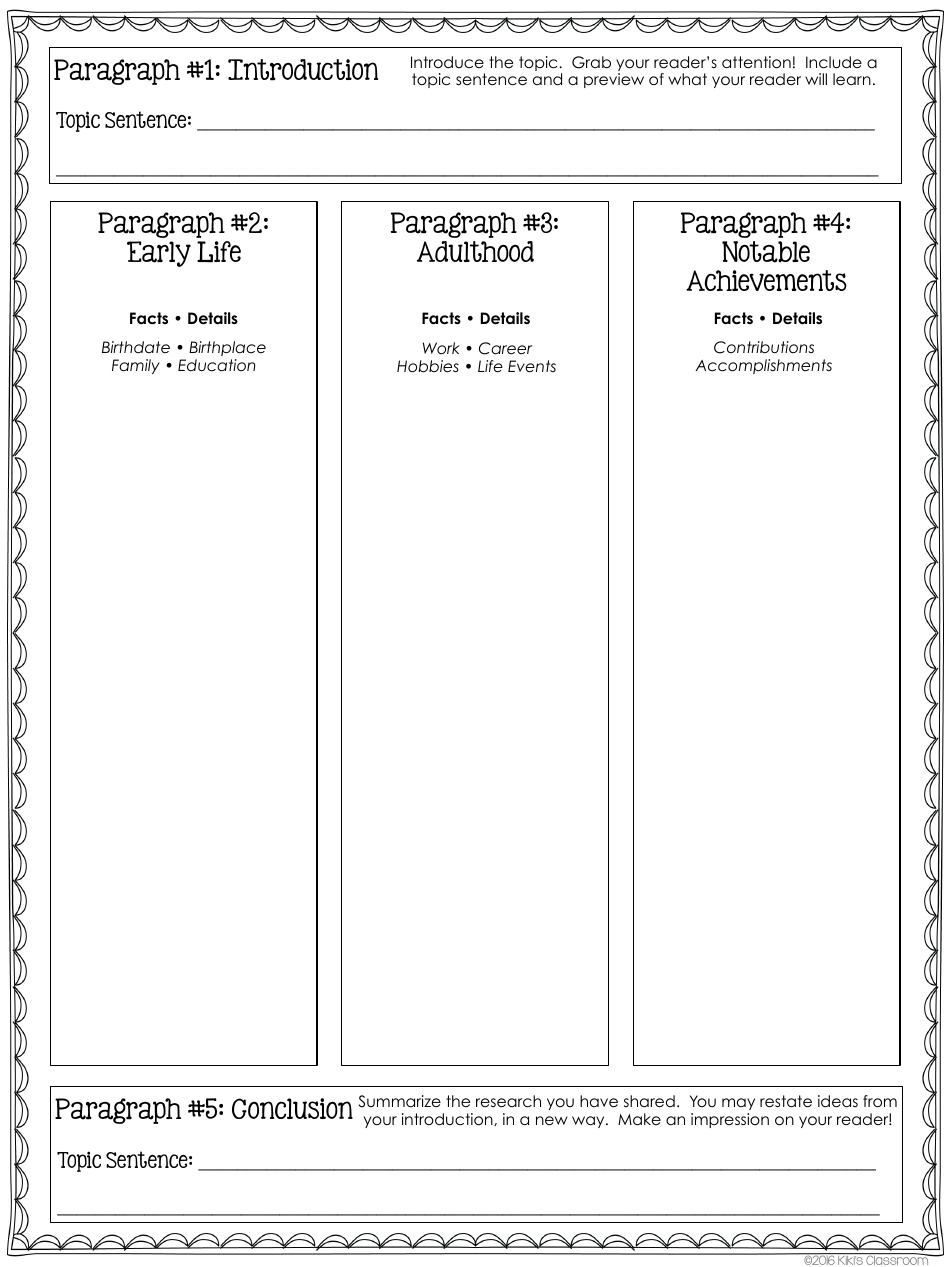 Biography Lapbook Template, Page 13