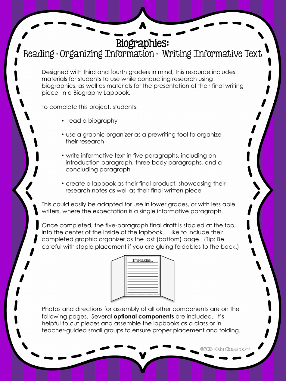 Biography Lapbook Template, Page 3