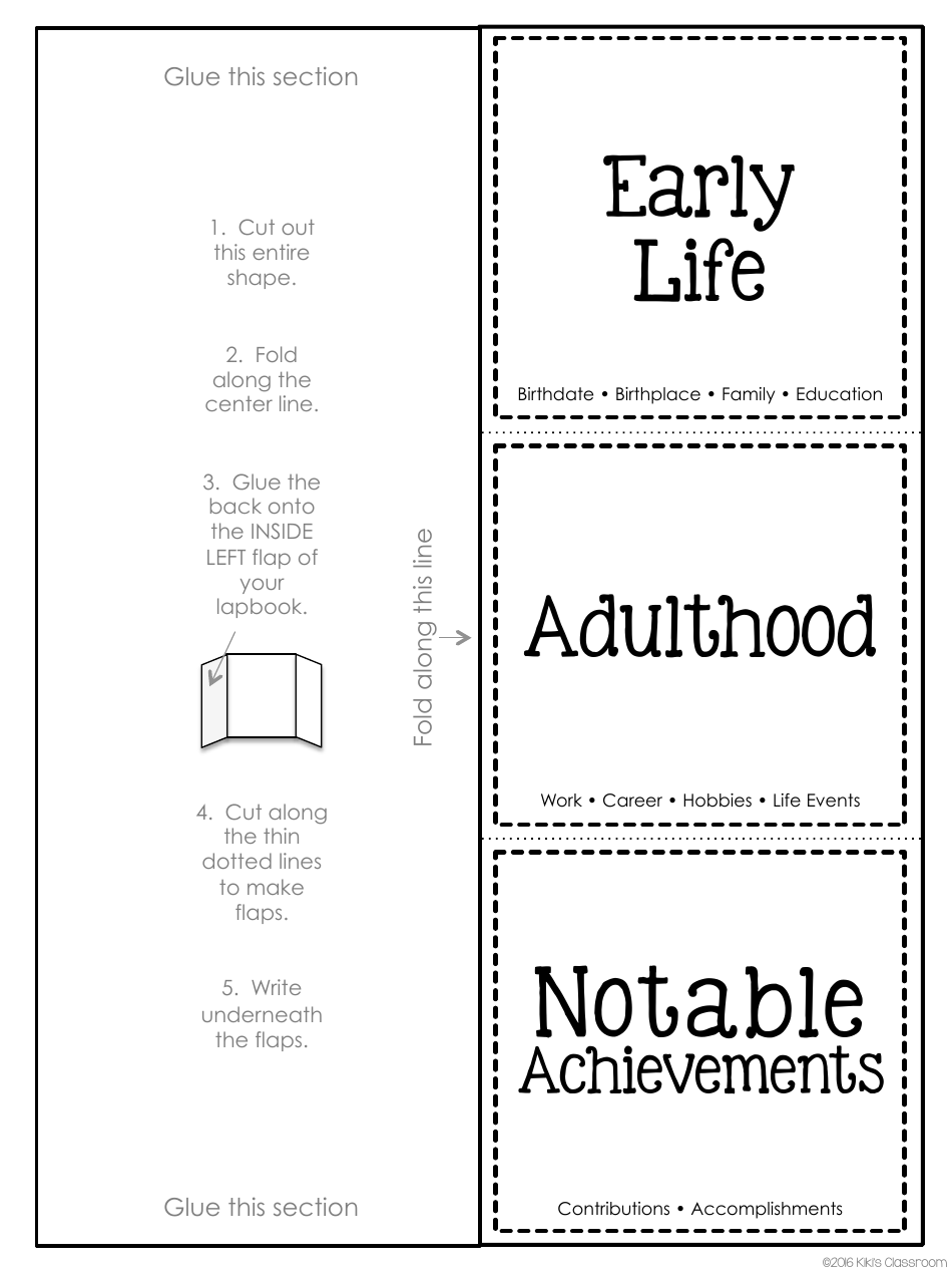 Biography Lapbook Template, Page 7