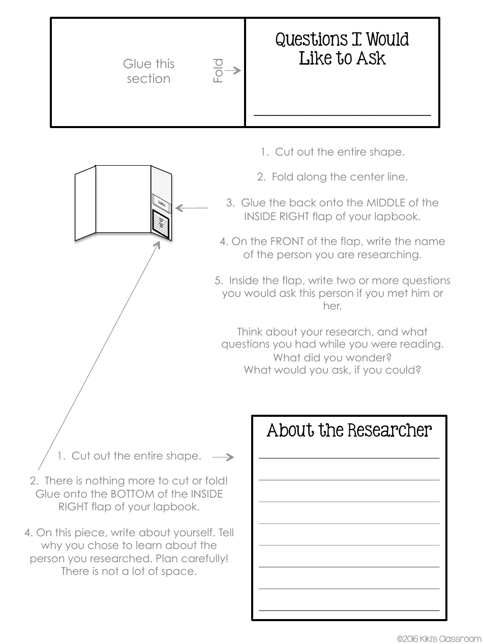 Biography Lapbook Template, Page 9