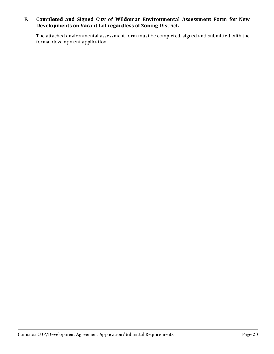 Cannabis Conditional Use Permit (Cup)  Development Agreement (DA) Application - City of Wildomar, California, Page 20
