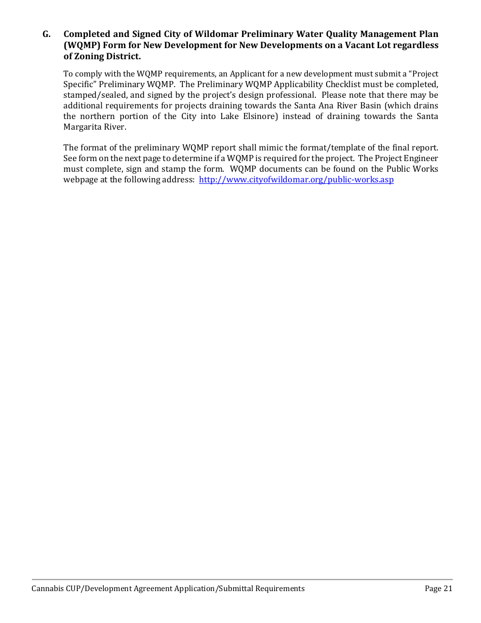 Cannabis Conditional Use Permit (Cup)  Development Agreement (DA) Application - City of Wildomar, California, Page 23