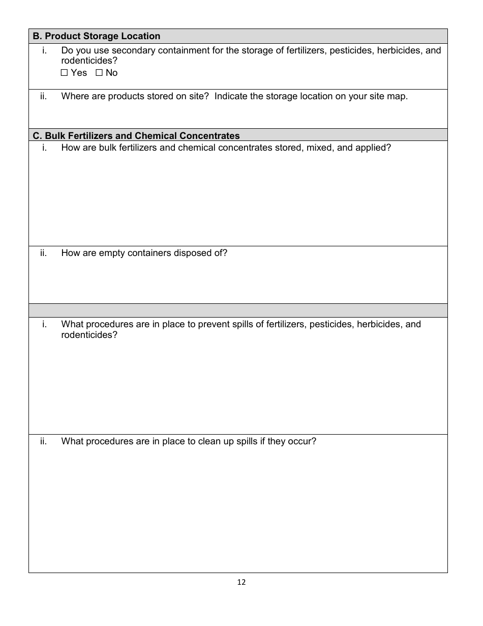 Central Coast Regional Water Quality Control Board Site Management Plan - Cannabis Regulatory Program - California, Page 12