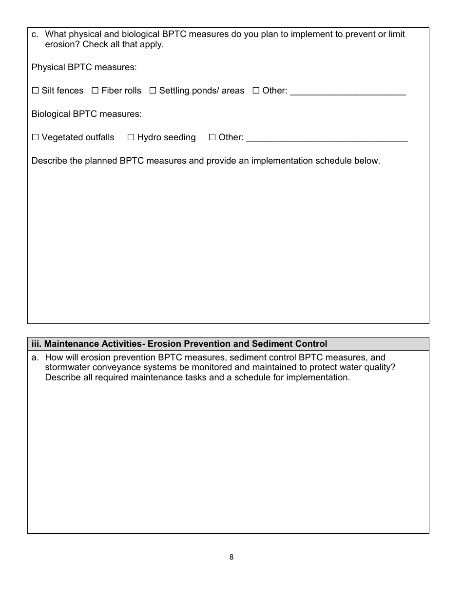 Central Coast Regional Water Quality Control Board Site Management Plan - Cannabis Regulatory Program - California, Page 8