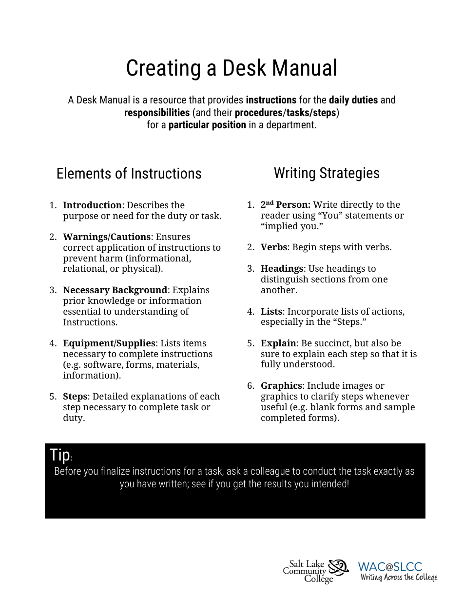 Desk Manual Template - A Comprehensive Guide for Operational Efficiency and Workplace Standards