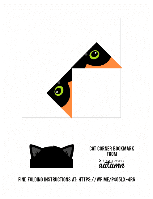Cat Corner Bookmark Template - DIY Craft Project