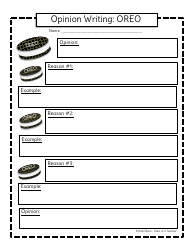 Document preview: Oreo Opinion Writing Sheet