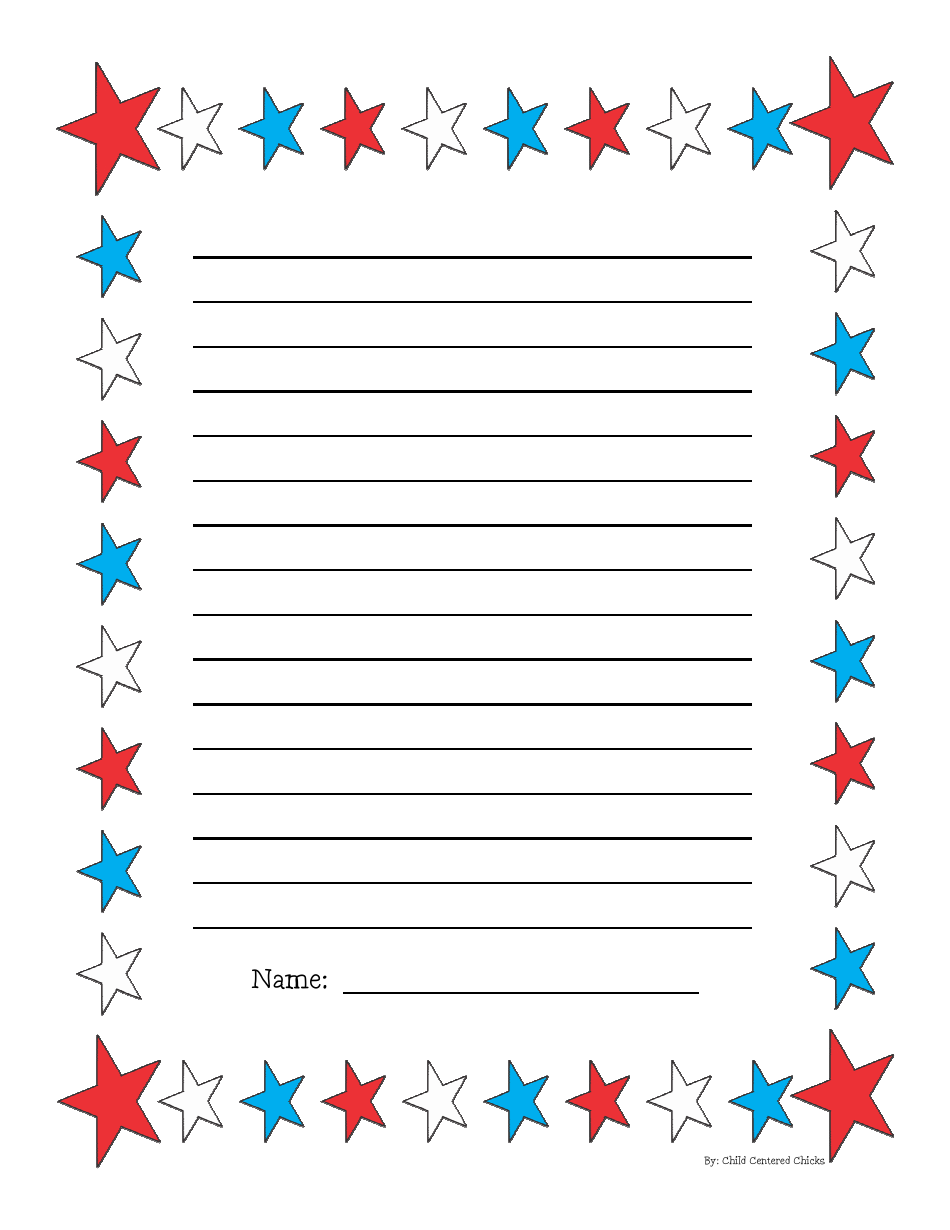 Memorial Day Writing Paper Template, Page 3
