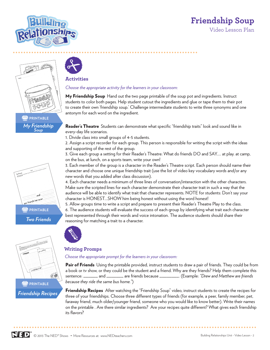 Friendship Soup Templates, Page 2