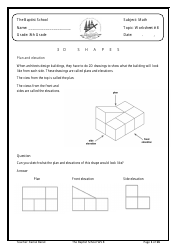Document preview: 8th Grade Math Worksheet - 3d Shapes