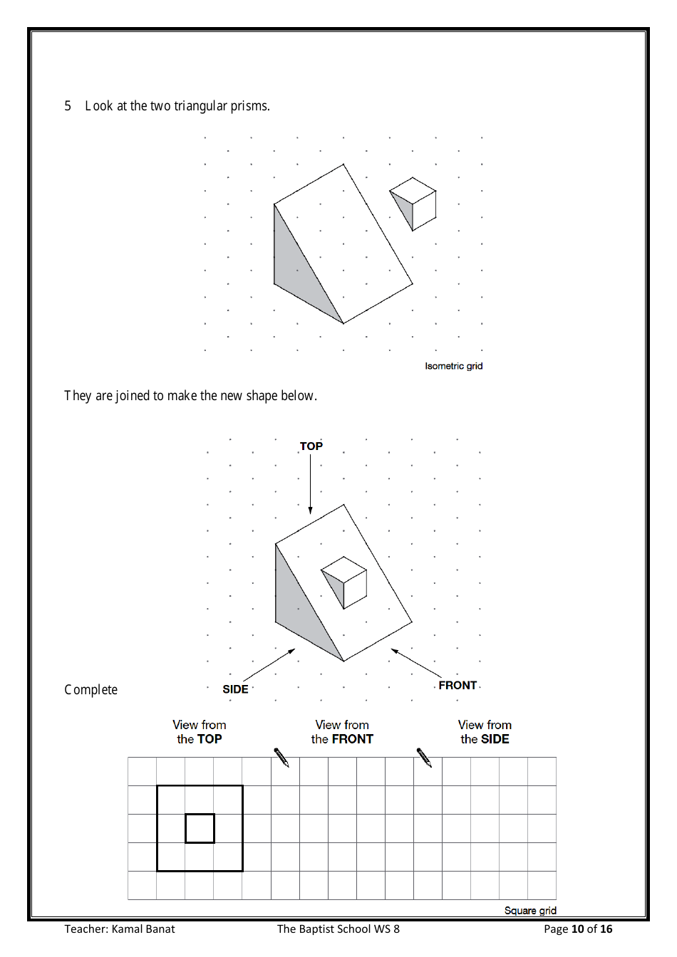 8th Grade Math Worksheet - 3d Shapes, Page 10