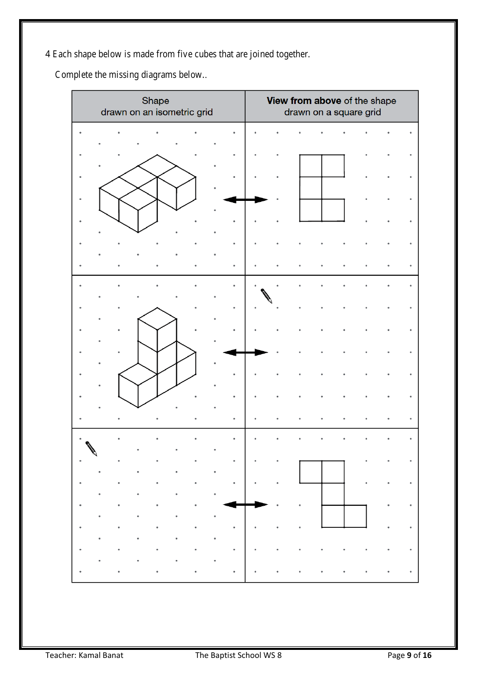 8th Grade Math Worksheet - 3d Shapes, Page 9