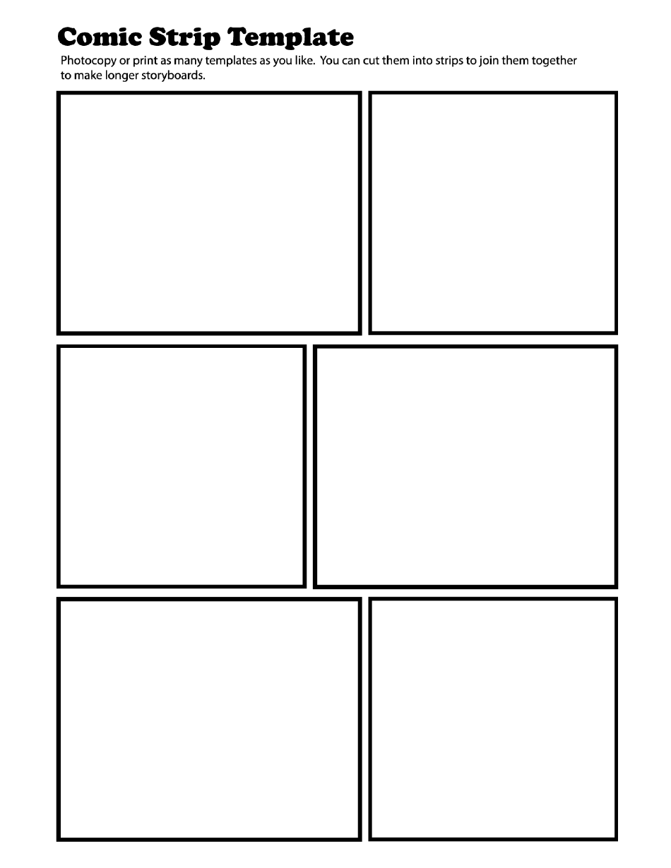 Comic Strip Template - Black and White Download Printable PDF ...