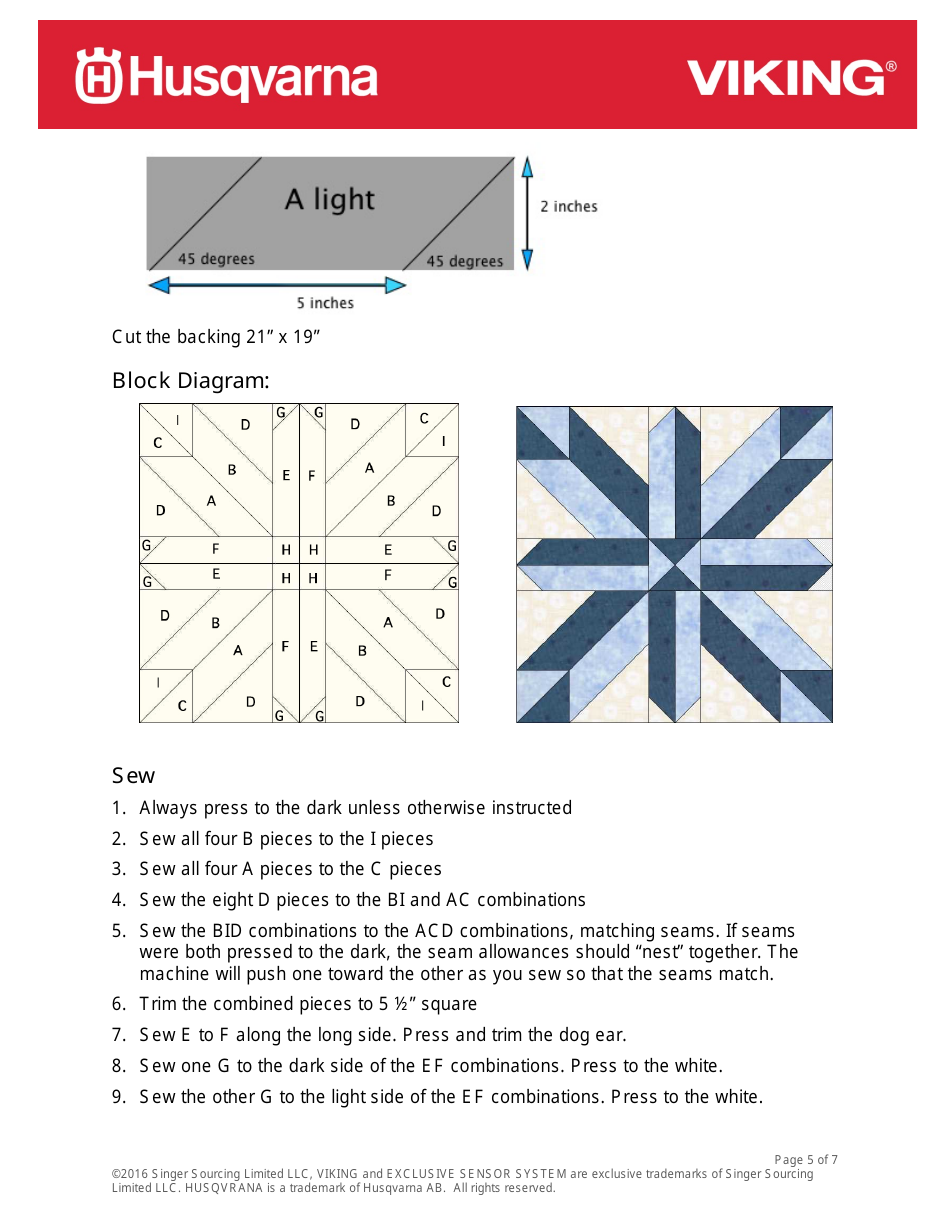 Snowflake Placemat Quilt Block Pattern, Page 5
