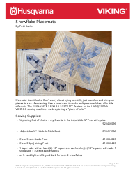 Document preview: Snowflake Placemat Quilt Block Pattern