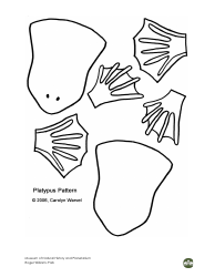 Paper Bag Platypus Hand Puppet Template, Page 2