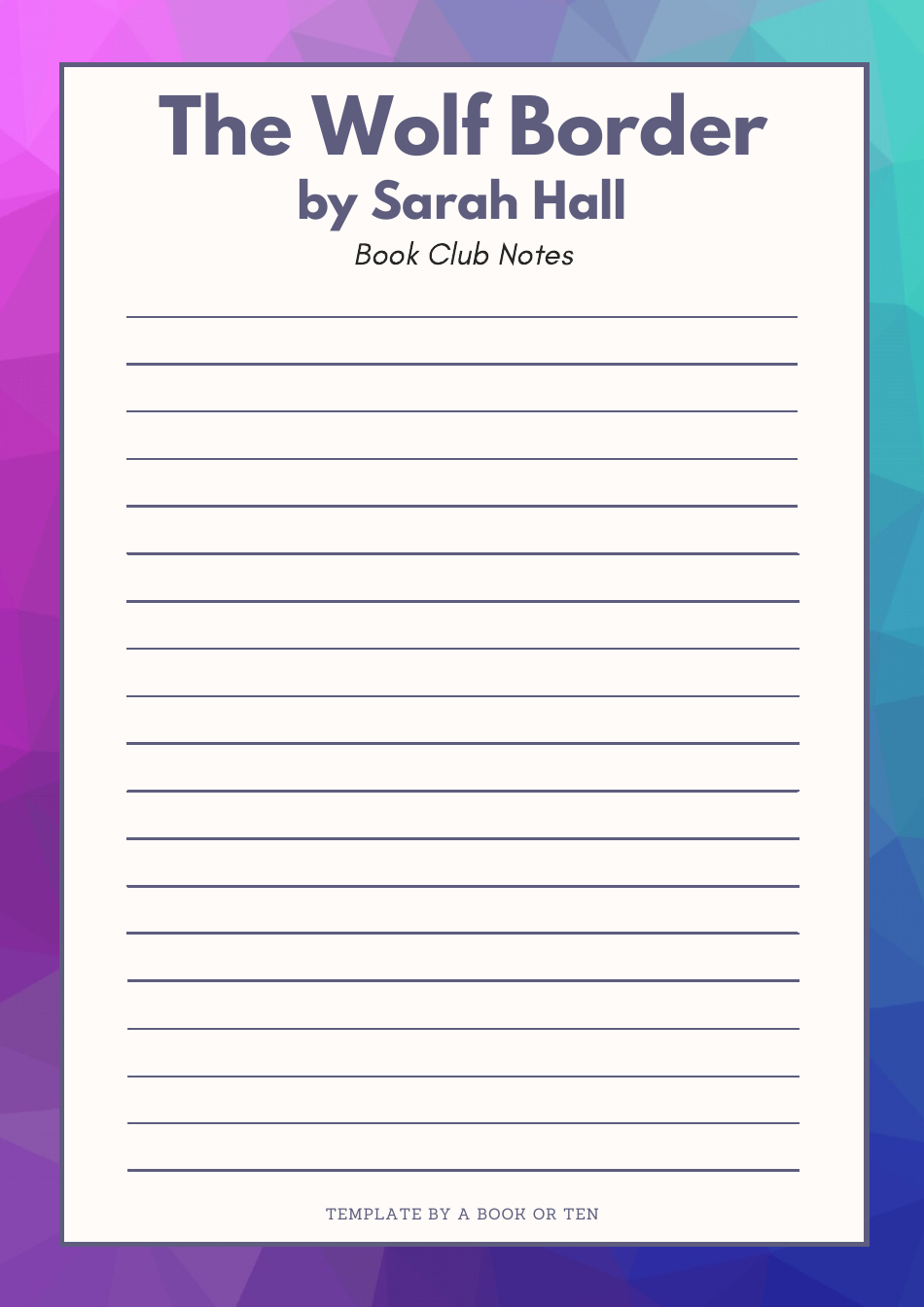 Book Club Question Templates, Page 3