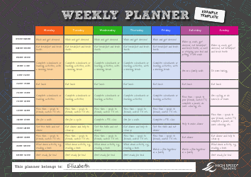 Document preview: Weekly Planner Template - Black