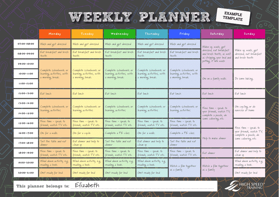 Weekly Planner Template - Black