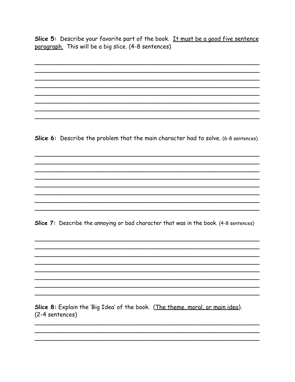 Book Report Pizza Draft Form, Page 2