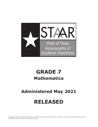 Document preview: May 2021 Staar Grade 7 Mathematics Reference Materials - Texas