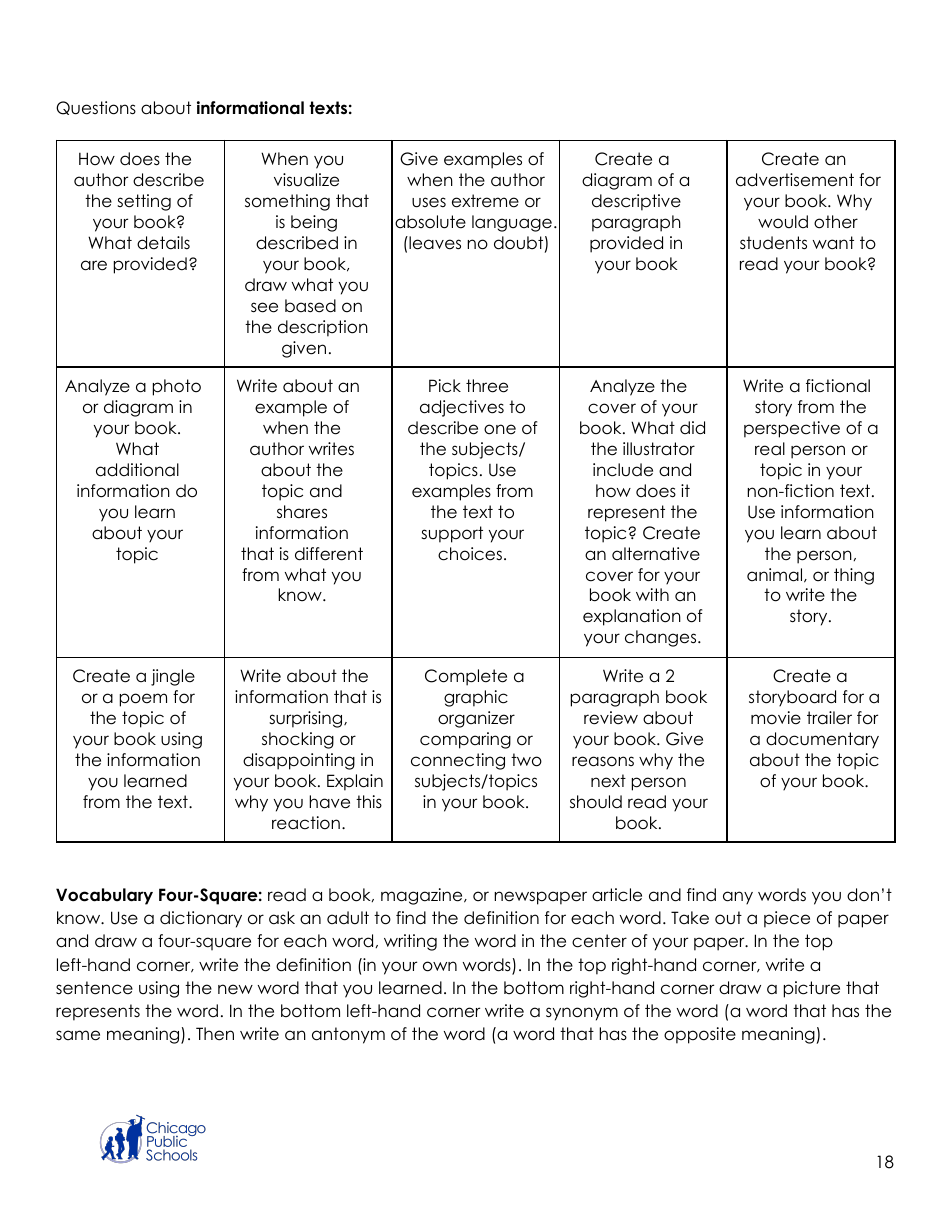 Grades 3-5 Resource Packet, Page 19
