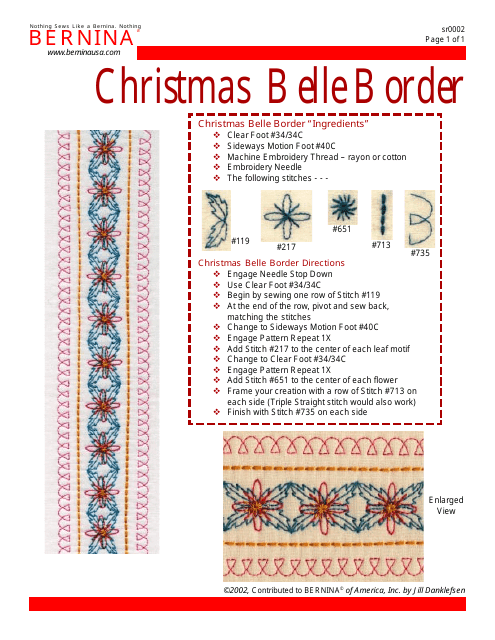 Christmas Belle Border Embroidery Pattern - Bernina