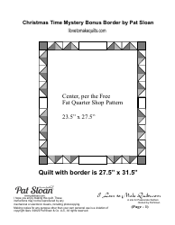 Document preview: Christmas Time Mystery Quilt Pattern Border Templates - Pat Sloan & Co.