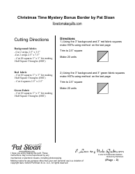 Christmas Time Mystery Quilt Pattern Border Templates - Pat Sloan &amp; Co., Page 2