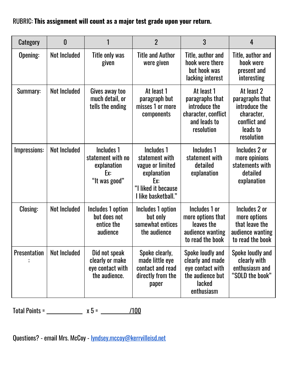 Book Talk Outline, Page 2